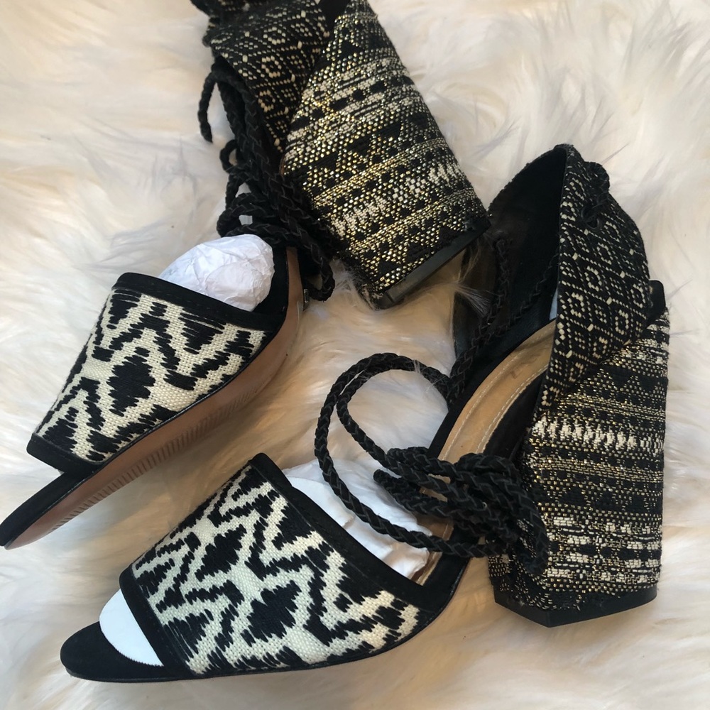 Schutz Multi Tribal Print Heels